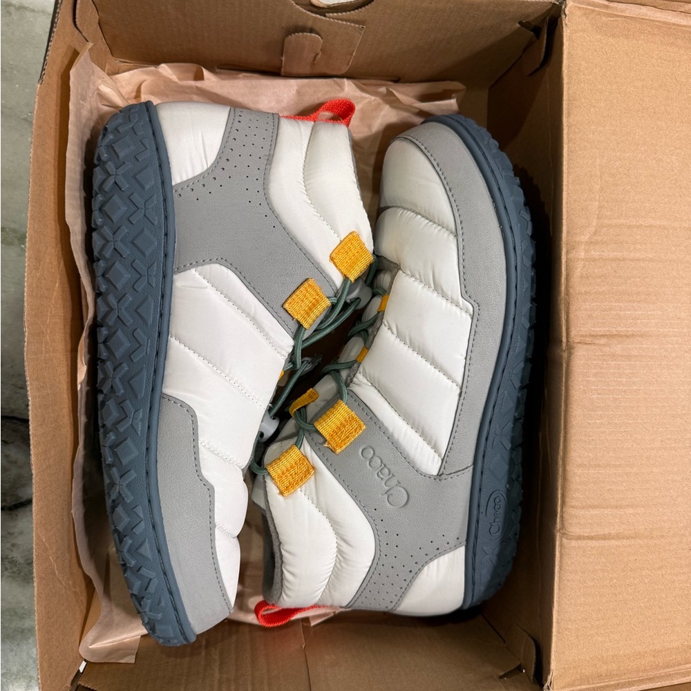 Chaco Ankle Boots in Gray, White, and Yellow